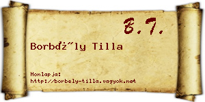 Borbély Tilla névjegykártya