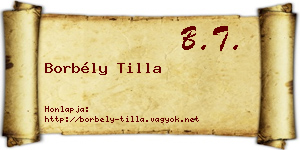 Borbély Tilla névjegykártya
